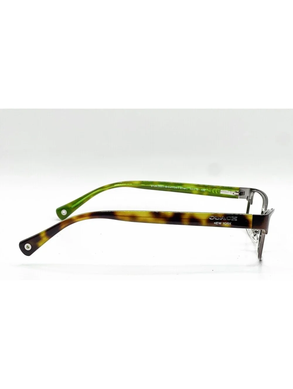 Coach HC 5033 9128 Satin Brown Dark Silver Browline Eyeglass Frames 53-16-135